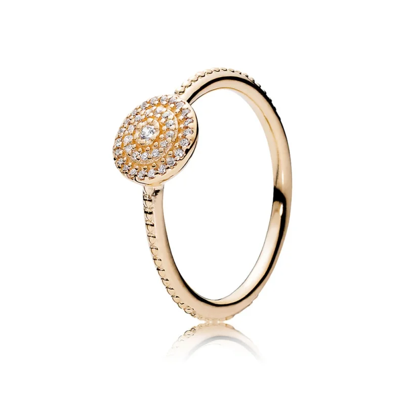 (obrázek pro) Prsten PANDORA, 14k zlato, kubická zirkonie - 150184CZ