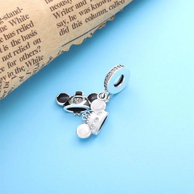 (obrázek pro) PANDORA Disney Mickey a Minnie svatební visící přívěsek ze sterlingového stříbra - Zobrazit 4