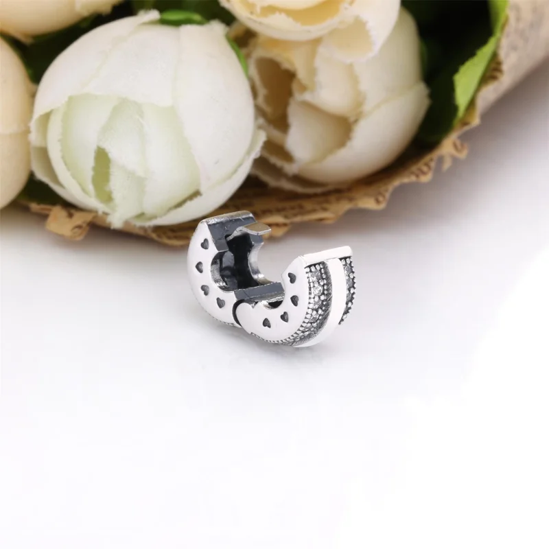 (obrázek pro) PANDORA Lesklý Pavé Linky a Spona s Logem Přívěsek - 799042C01 - Zobrazit 4