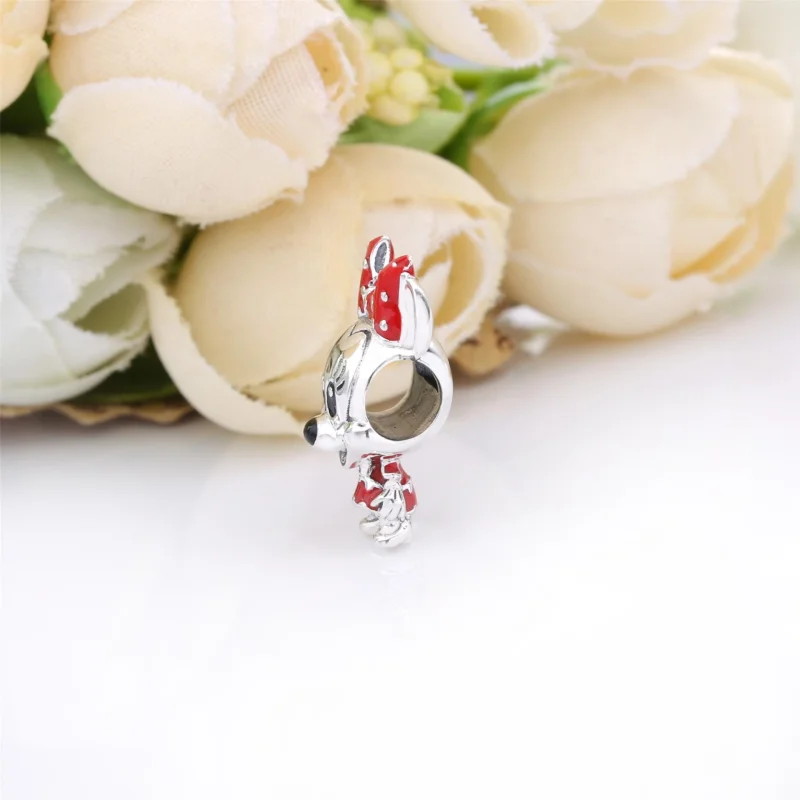 (obrázek pro) PANDORA Přívěsek Disney myška Minnie s puntíkovanými šaty a mašlí 798880C02 - Zobrazit 3