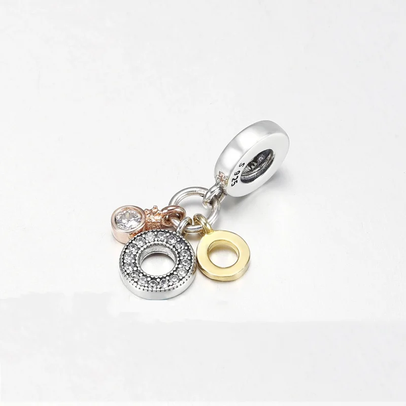 (obrázek pro) PANDORA Tři Monogramy & Logo Přívěšek, Průhledný Cz - 769044C01 - Zobrazit 3