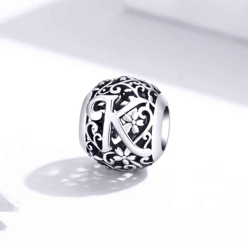 (obrázek pro) Pandora styl otevřený květ písmeno K amulet - SCC1444-K - Zobrazit 2
