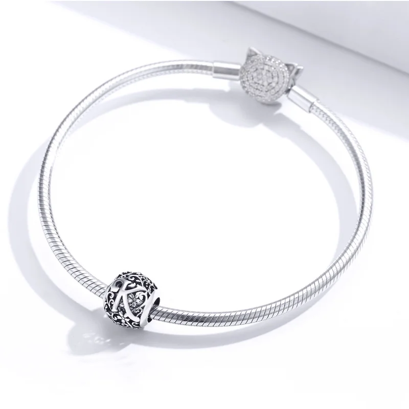 (obrázek pro) Pandora styl otevřený květ písmeno K amulet - SCC1444-K - Zobrazit 3