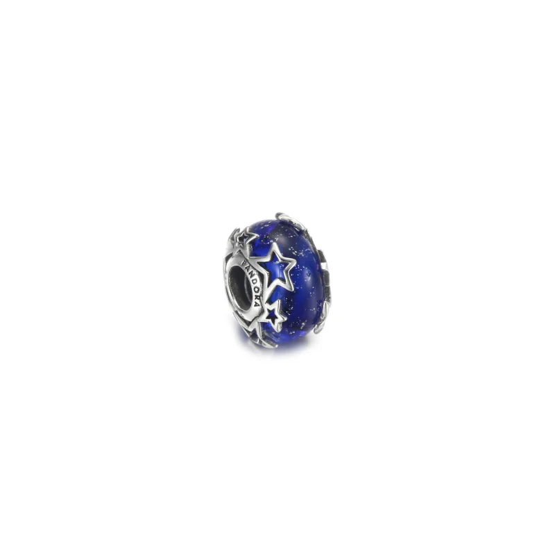(obrázek pro) PANDORA Murano přívěsek Modrá galaxie s hvězdami - 790015C00 - Zobrazit 3