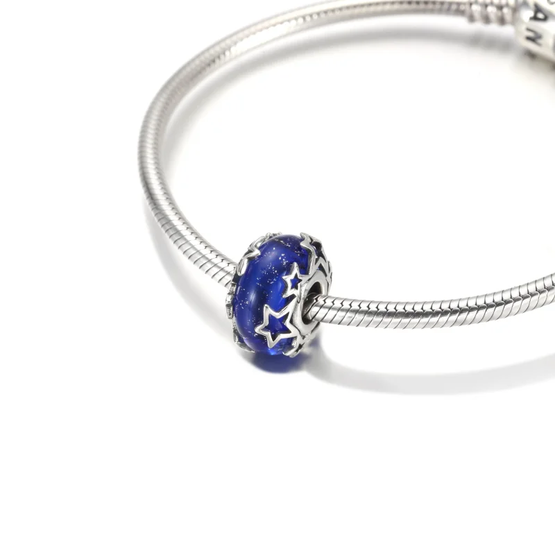 (obrázek pro) PANDORA Murano přívěsek Modrá galaxie s hvězdami - 790015C00 - Zobrazit 5