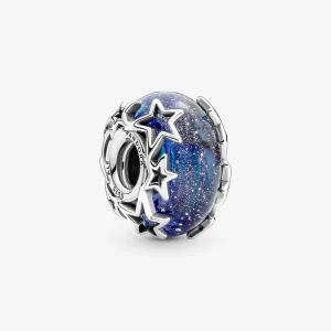 (obrázek pro) PANDORA Murano přívěsek Modrá galaxie s hvězdami - 790015C00