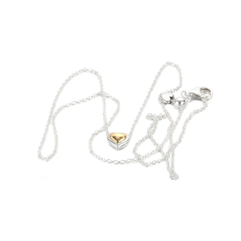 (obrázek pro) PANDORA Náhrdelník Klenuté zlaté srdce - 399399C00 - Zobrazit 5
