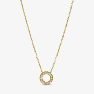 (obrázek pro) PANDORA Náhrdelník Pandora Logo Pavé Kruh - 367436C01