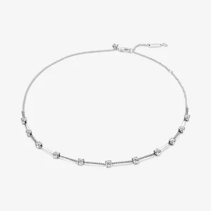 (obrázek pro) PANDORA Náhrdelník Sparkling Pavé Collier Bars - 390059C01