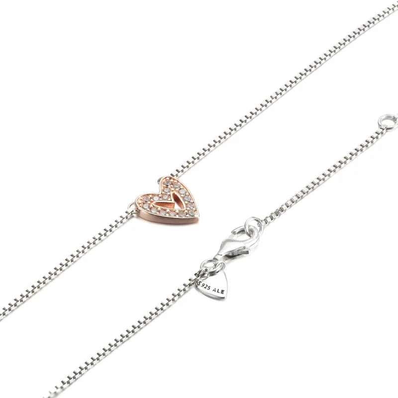 (obrázek pro) PANDORA Náhrdelník Třpytivé srdce od ruky - 380089C01 - Zobrazit 5