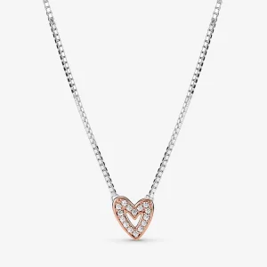 (obrázek pro) PANDORA Náhrdelník Třpytivé srdce od ruky - 380089C01