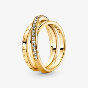 (obrázek pro) PANDORA Prsten Tři překřížené pavé kroužky - 169057C01