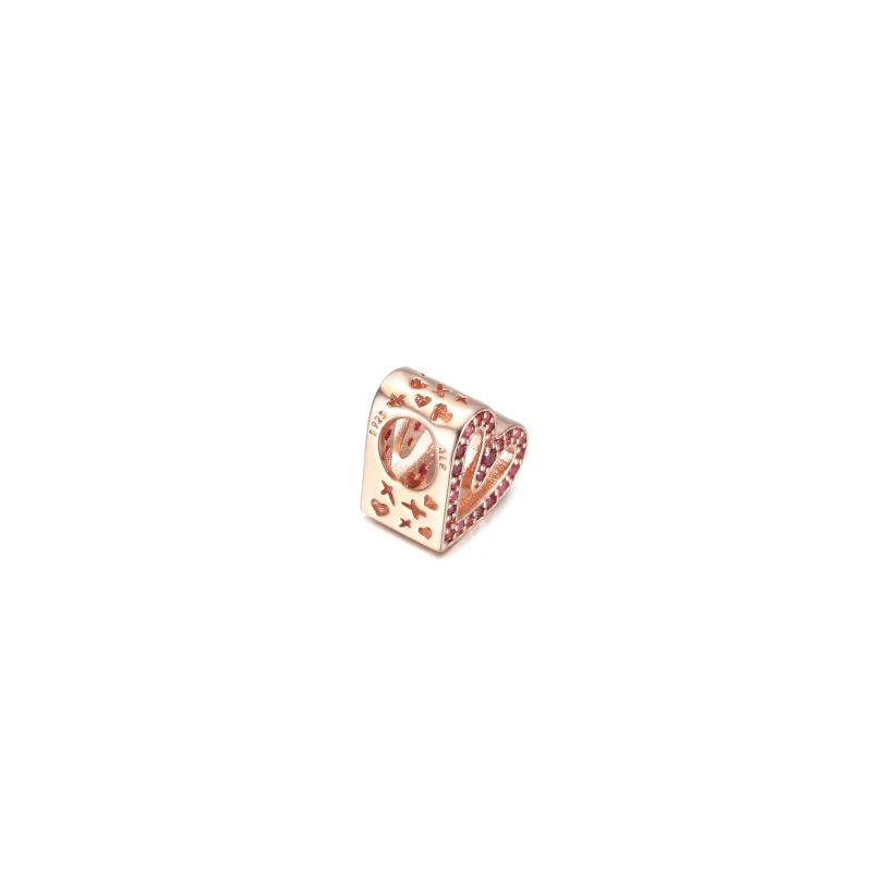 (obrázek pro) PANDORA Přívěsek třpytivé rubínově červené růžové srdce od ruky - 788692C02 - Zobrazit 3