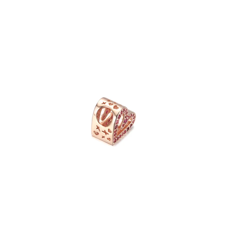 (obrázek pro) PANDORA Přívěsek třpytivé rubínově červené růžové srdce od ruky - 788692C02 - Zobrazit 4