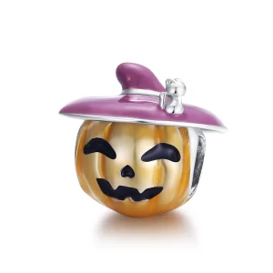 (obrázek pro) Pandora styl Stříbrný přívěsek s dýněmi na Halloween - BSC329