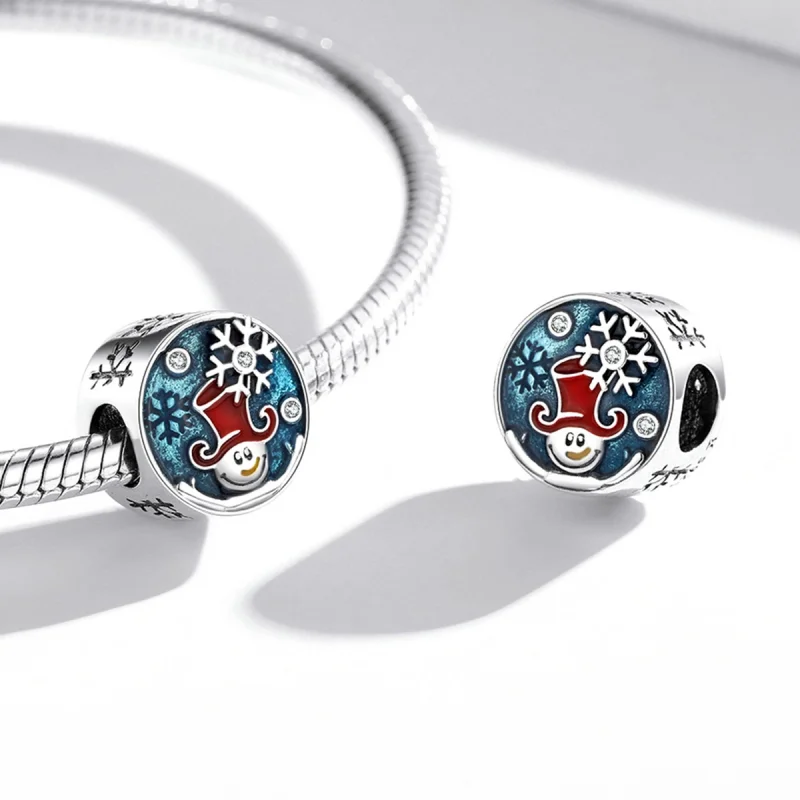 (obrázek pro) Pandora styl Stříbrný vánoční klaun Charm - SCC2038 - Zobrazit 4