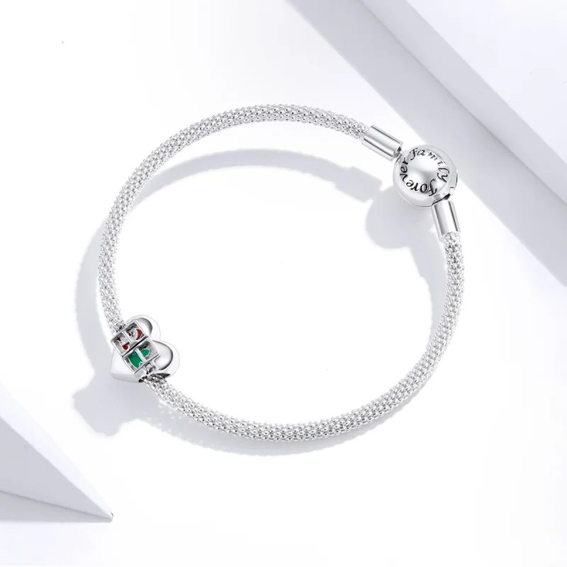 (obrázek pro) Pandora styl Stříbrný vánoční pozdrav Charm - BSC376 - Zobrazit 3