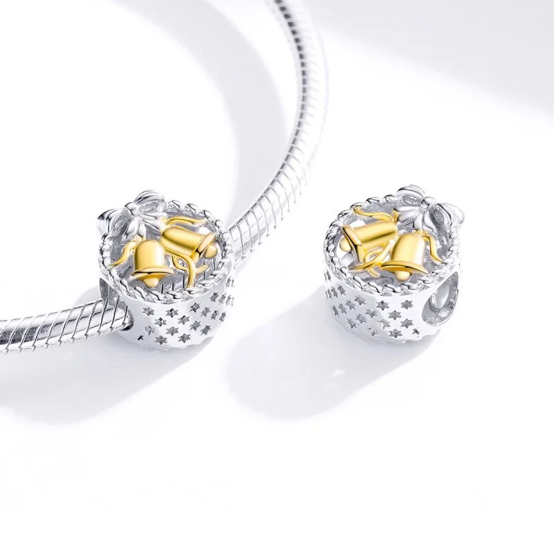 (obrázek pro) Pandora styl Stříbrný Vánoční zvonek Charm - SCC1358 - Zobrazit 2