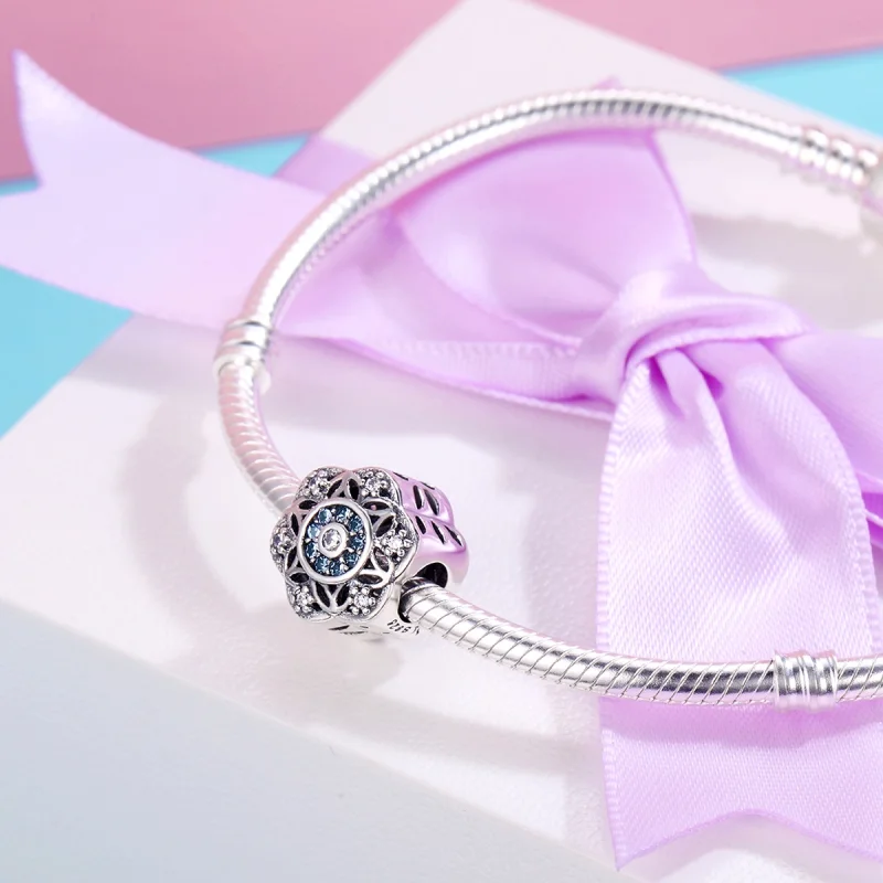 (obrázek pro) Pandora Style Stříbrný Romantický sněhový vločka Charm - SCC247 - Zobrazit 4