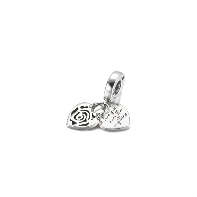 (obrázek pro) PANDORA Visací přívěsek Srdcové visací zámky s růží - 790086C00 - Zobrazit 2