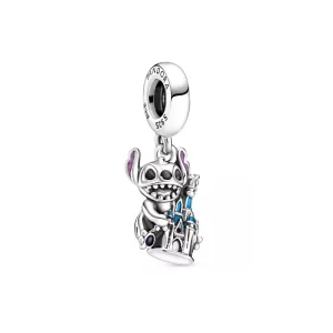 (obrázek pro) PANDORA Visací přívěsek Stitch a Fantasyland Castle Figural - P400942464807