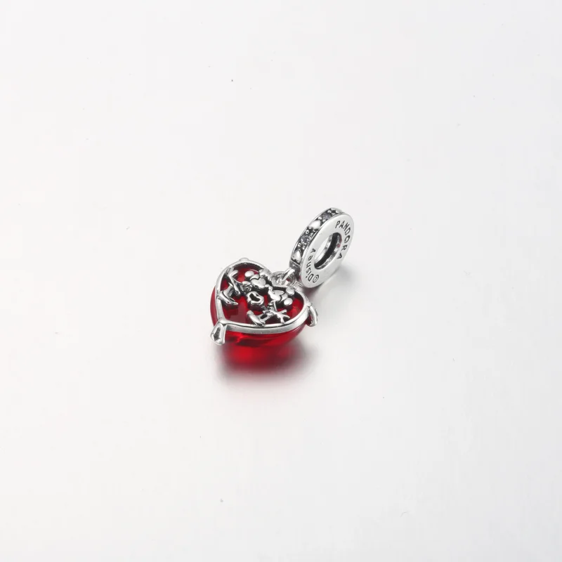 (obrázek pro) PANDORA Disney Mickey & Minnie Mouse Kiss červený přívěsek s visícím okem ze skl - Zobrazit 6