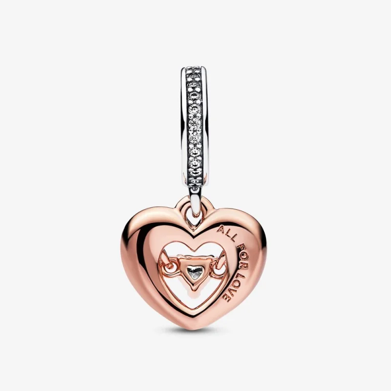 (obrázek pro) PANDORA Dvoubarevný přívěsek Radiant Heart s visacím srdcem - 782450C01 - Zobrazit 3