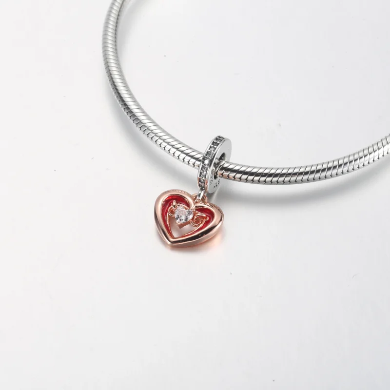 (obrázek pro) PANDORA Dvoubarevný přívěsek Radiant Heart s visacím srdcem - 782450C01 - Zobrazit 7