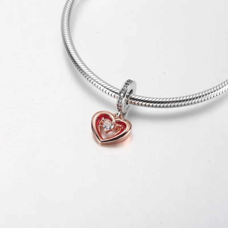 (obrázek pro) PANDORA Dvoubarevný přívěsek Radiant Heart s visacím srdcem - 782450C01 - Zobrazit 10