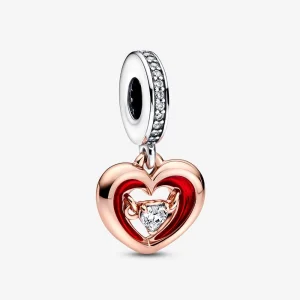 (obrázek pro) PANDORA Dvoubarevný přívěsek Radiant Heart s visacím srdcem - 782450C01