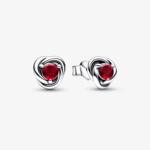 (obrázek pro) PANDORA červenec True Red Eternity Circle náušnice se šroubky - 292334C01