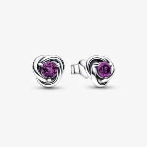 (obrázek pro) PANDORA Fialové Eternity Circle náušnice s kruhy - 292334C02