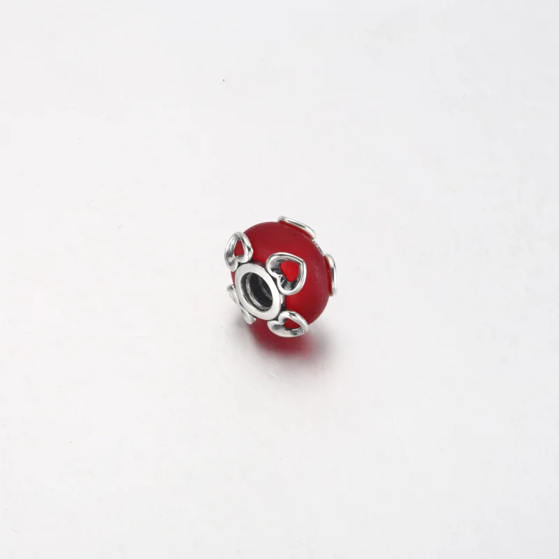 (obrázek pro) PANDORA Frosted Red Murano Skleněný a Srdce Amulet - 792497C01 - Zobrazit 11