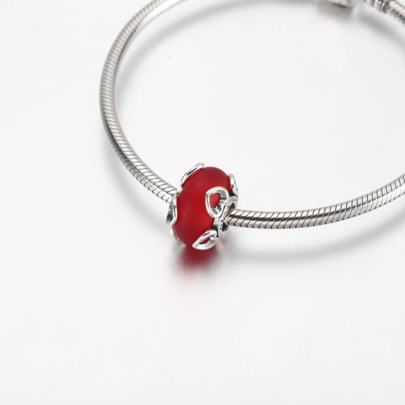 (obrázek pro) PANDORA Frosted Red Murano Skleněný a Srdce Amulet - 792497C01 - Zobrazit 12