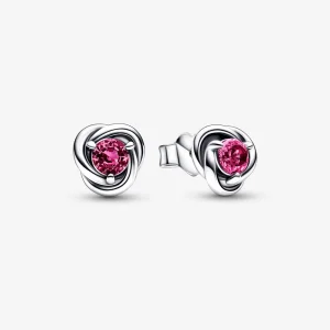 (obrázek pro) PANDORA říjnové růžové náušnice Eternity Circle Stud - 292334C05