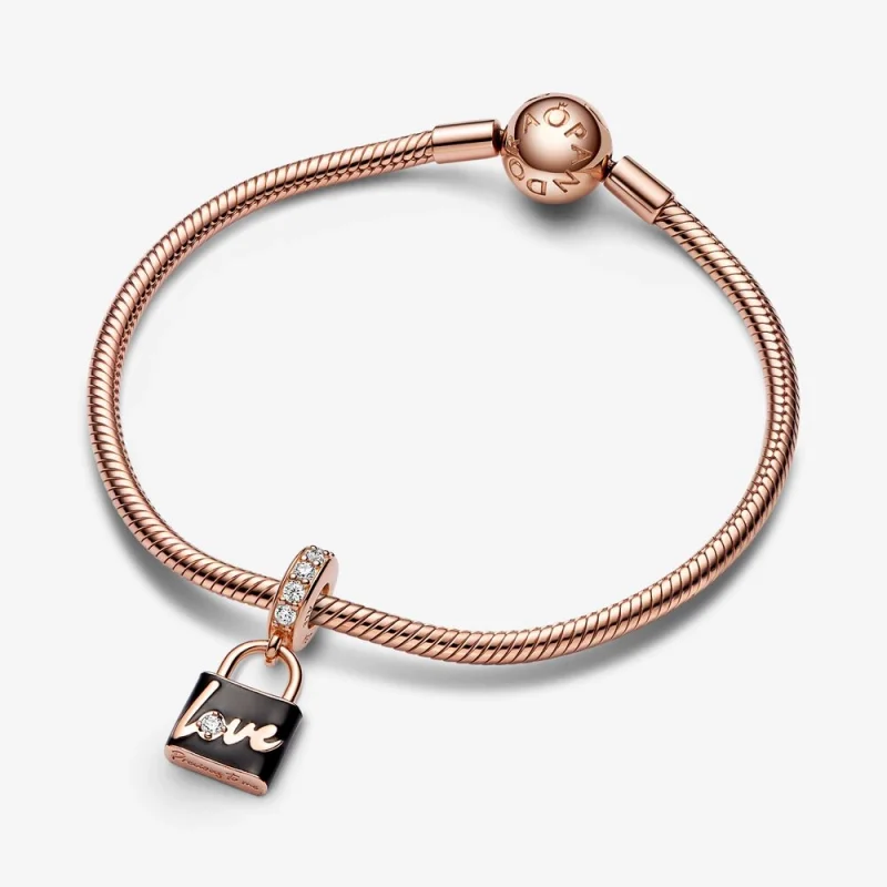 (obrázek pro) PANDORA Love Padlock Dangle Charm - 782508C01 - Zobrazit 4