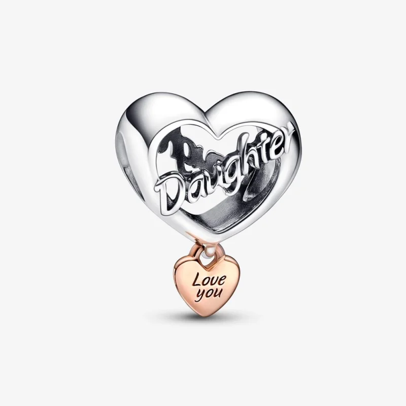 (obrázek pro) PANDORA Love You Daughter Heart Charm - 782327C00