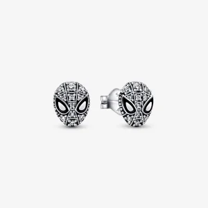 (obrázek pro) PANDORA Marvel Spider-Man Mask Pavé náušnice se šperkem - 292354C01