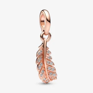 (obrázek pro) PANDORA Plující zahnutý přívěsek s peřím - 782578C01