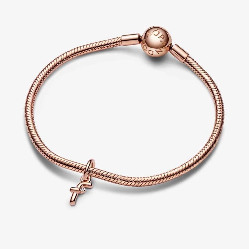 (obrázek pro) PANDORA Písmeno F Script Abeceda Dangle Charm - 782532C01 - Zobrazit 4