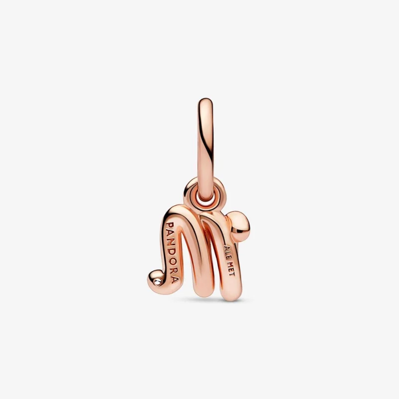 (obrázek pro) PANDORA Písmeno M Script Abecední Dangle Charm - 782474C01 - Zobrazit 3