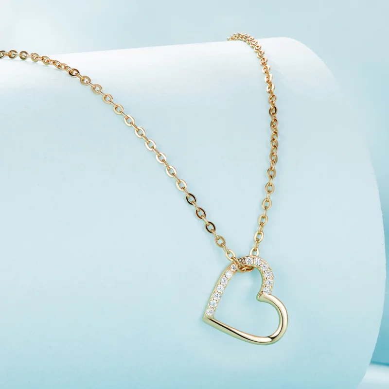 (obrázek pro) Pandora styl 14K srdcový náhrdelník - SCN347-B - Zobrazit 3