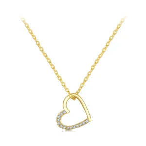 (obrázek pro) Pandora styl 14K srdcový náhrdelník - SCN347-B