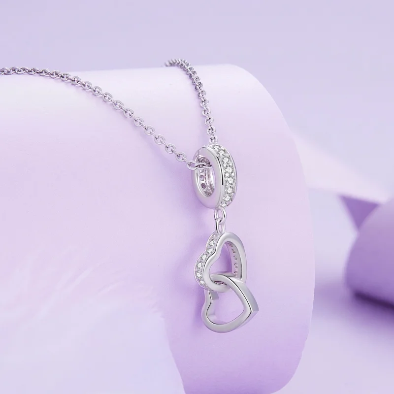 (obrázek pro) Pandora styl Interlocked Hearts Charm - SCC2455 - Zobrazit 2