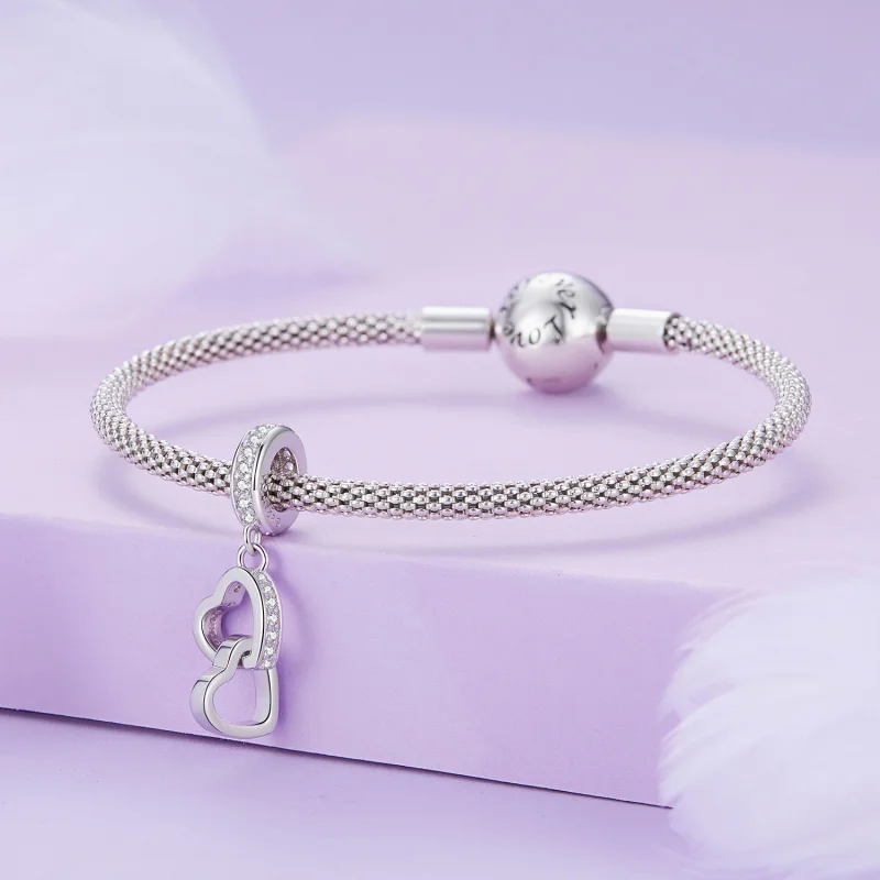 (obrázek pro) Pandora styl Interlocked Hearts Charm - SCC2455 - Zobrazit 3