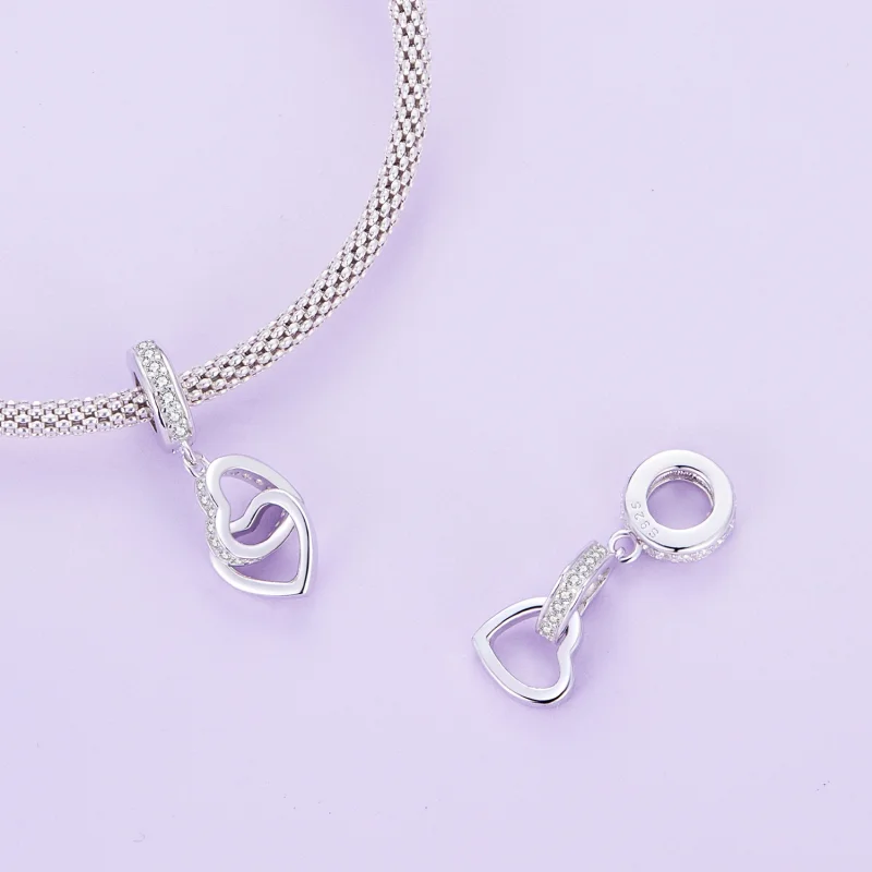 (obrázek pro) Pandora styl Interlocked Hearts Charm - SCC2455 - Zobrazit 4