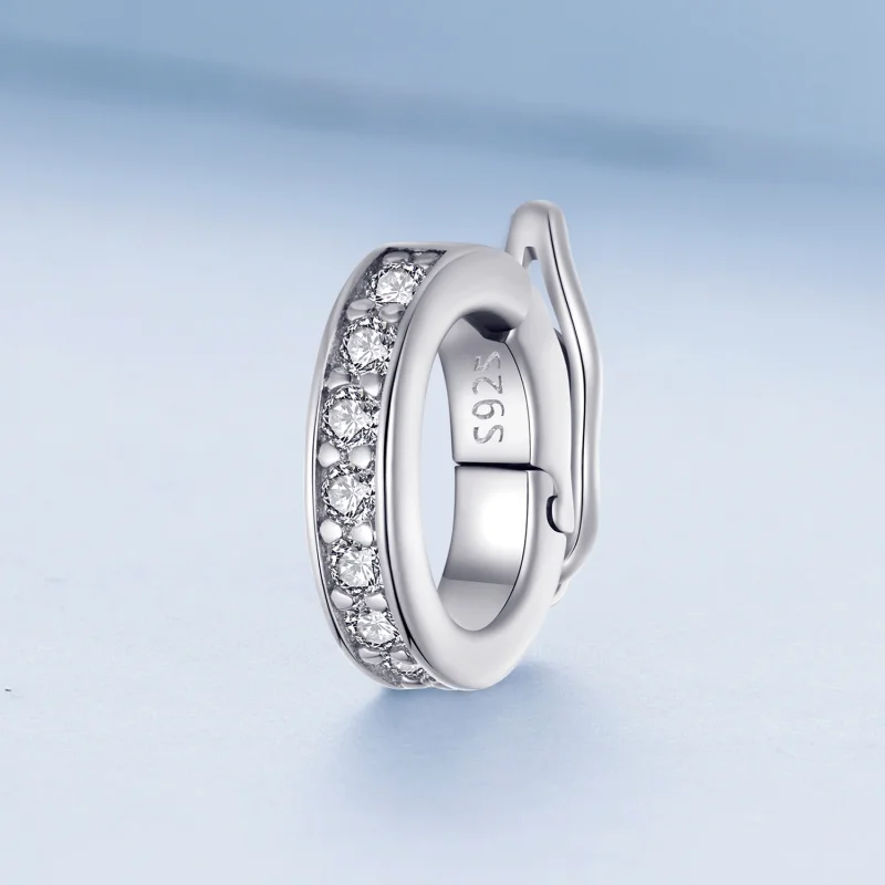 (obrázek pro) Pandora styl průhledný jiskřivý spacer charm - BSC886 - Zobrazit 2