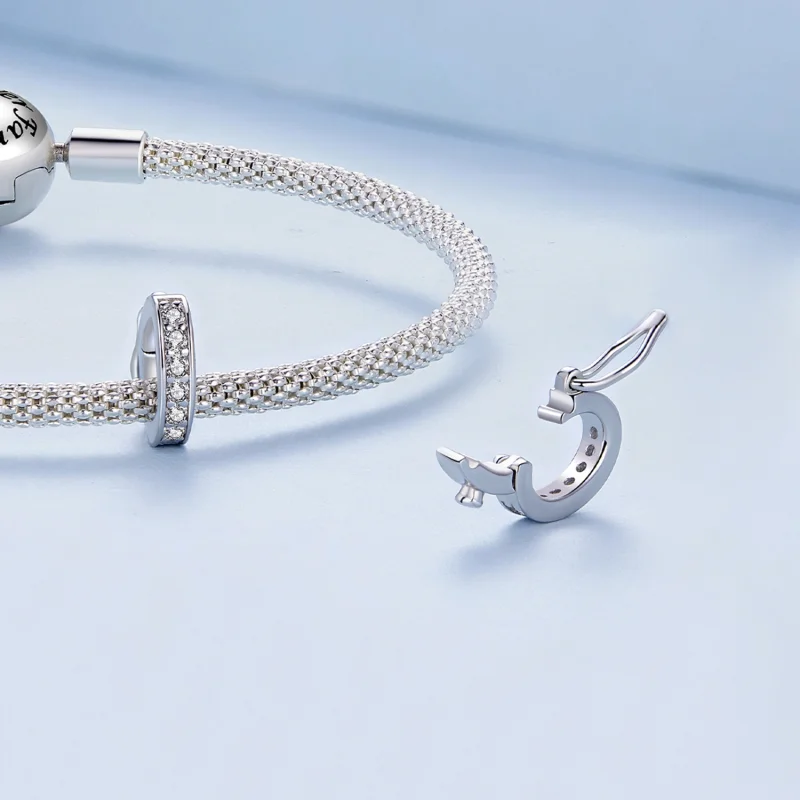 (obrázek pro) Pandora styl průhledný jiskřivý spacer charm - BSC886 - Zobrazit 4