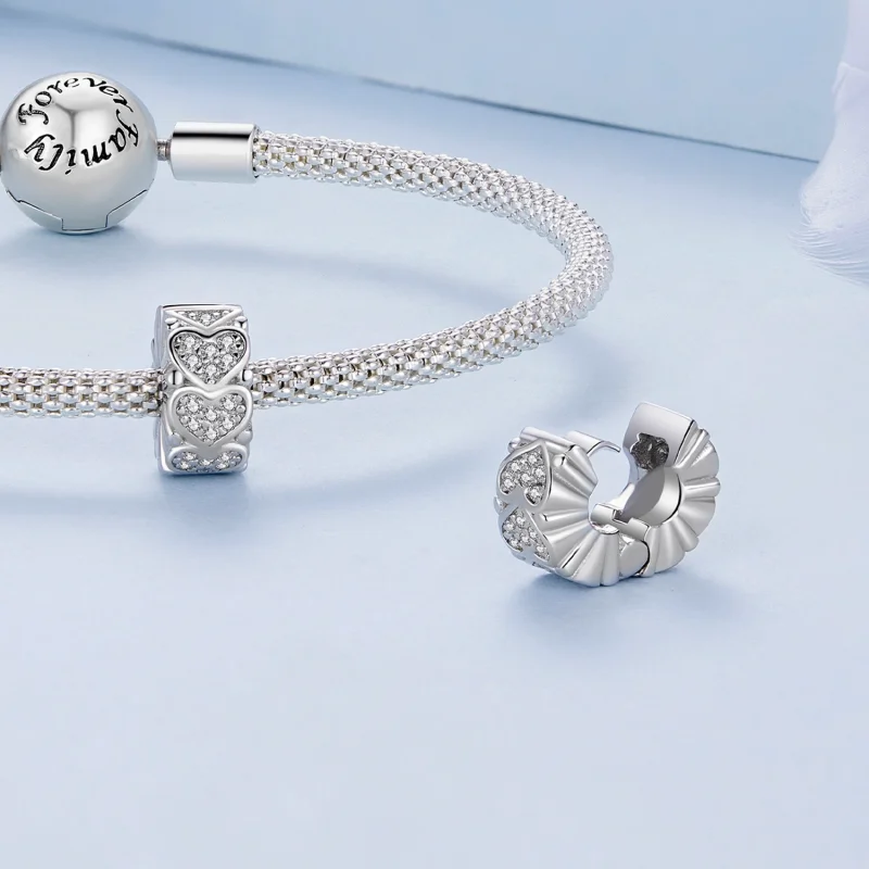 (obrázek pro) Pandora styl Srdce Spacer - BSC885 - Zobrazit 4