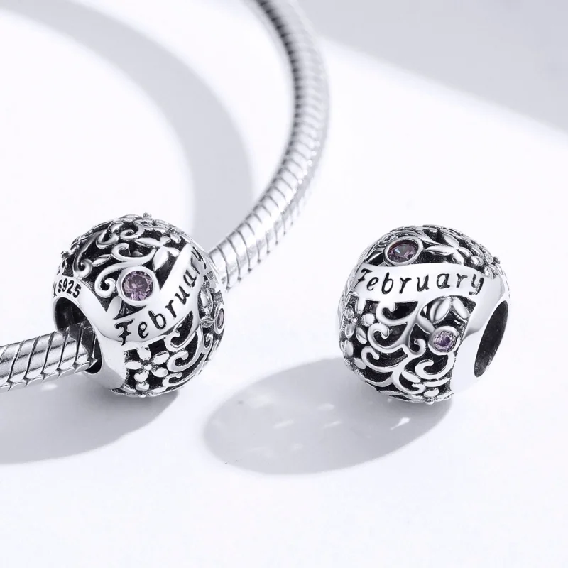 (obrázek pro) Pandora stylu února Birthstone - SCC1385-2 - Zobrazit 3